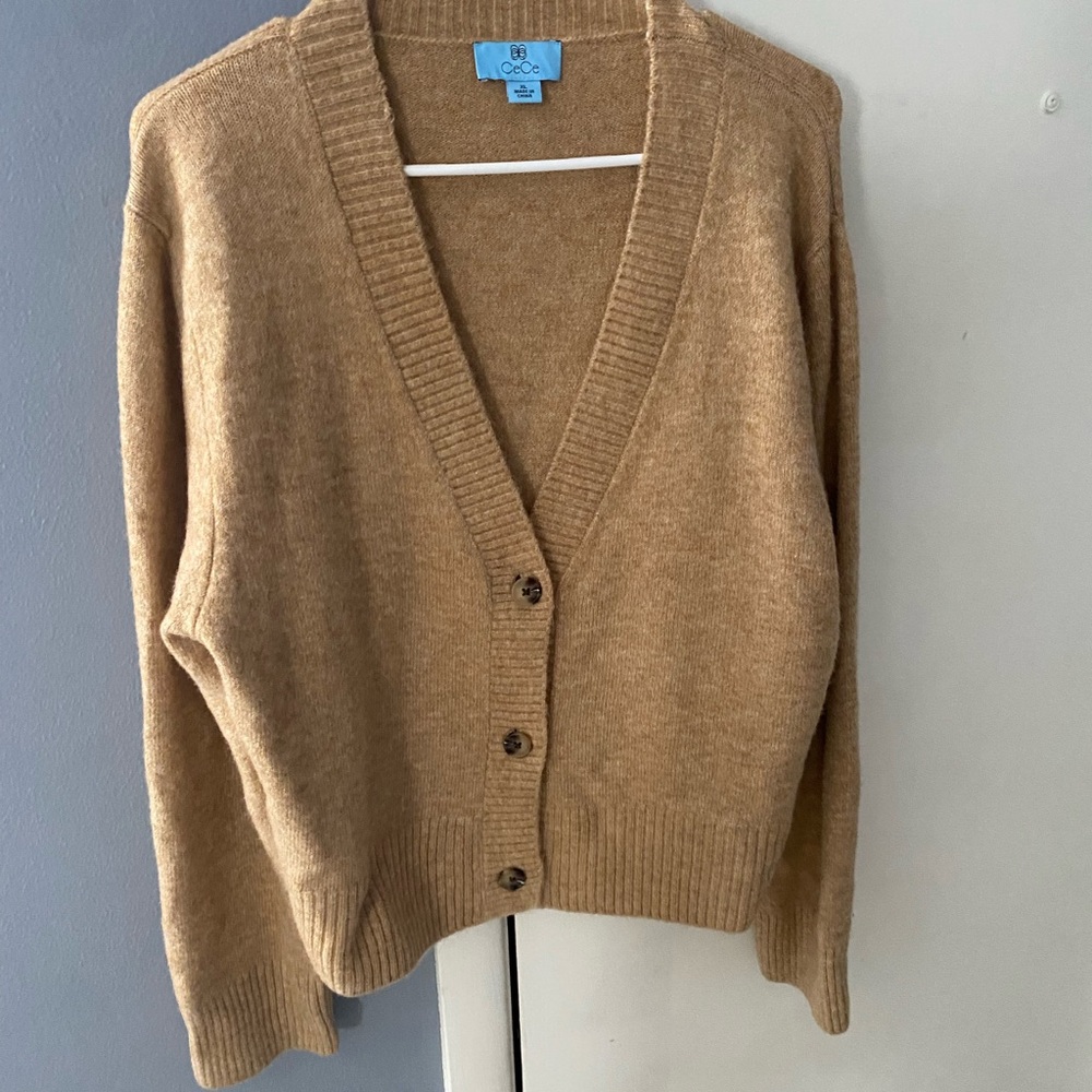CeCe Tan Women's Cardigan Sweater